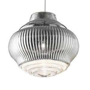 Svítidlo Ailati stříbrná metalíza drážkované sklo