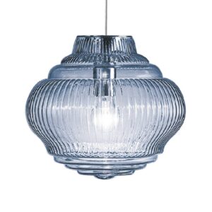 Svítidlo Ailati světle modrá drážkované sklo