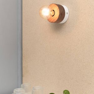 Svítidlo Almut von Wildheim ořech/bílá dřevo vlašského ořechu