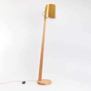 Svítidlo Almut von Wildheim dub přírodní/zlatá dubové dřevo/ananasová vlákna