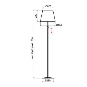 Svítidlo Aluminor bílá/červená ocel/tkanina