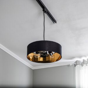 Svítidlo Arcchio černá/zlatá ocel/plast/textil
