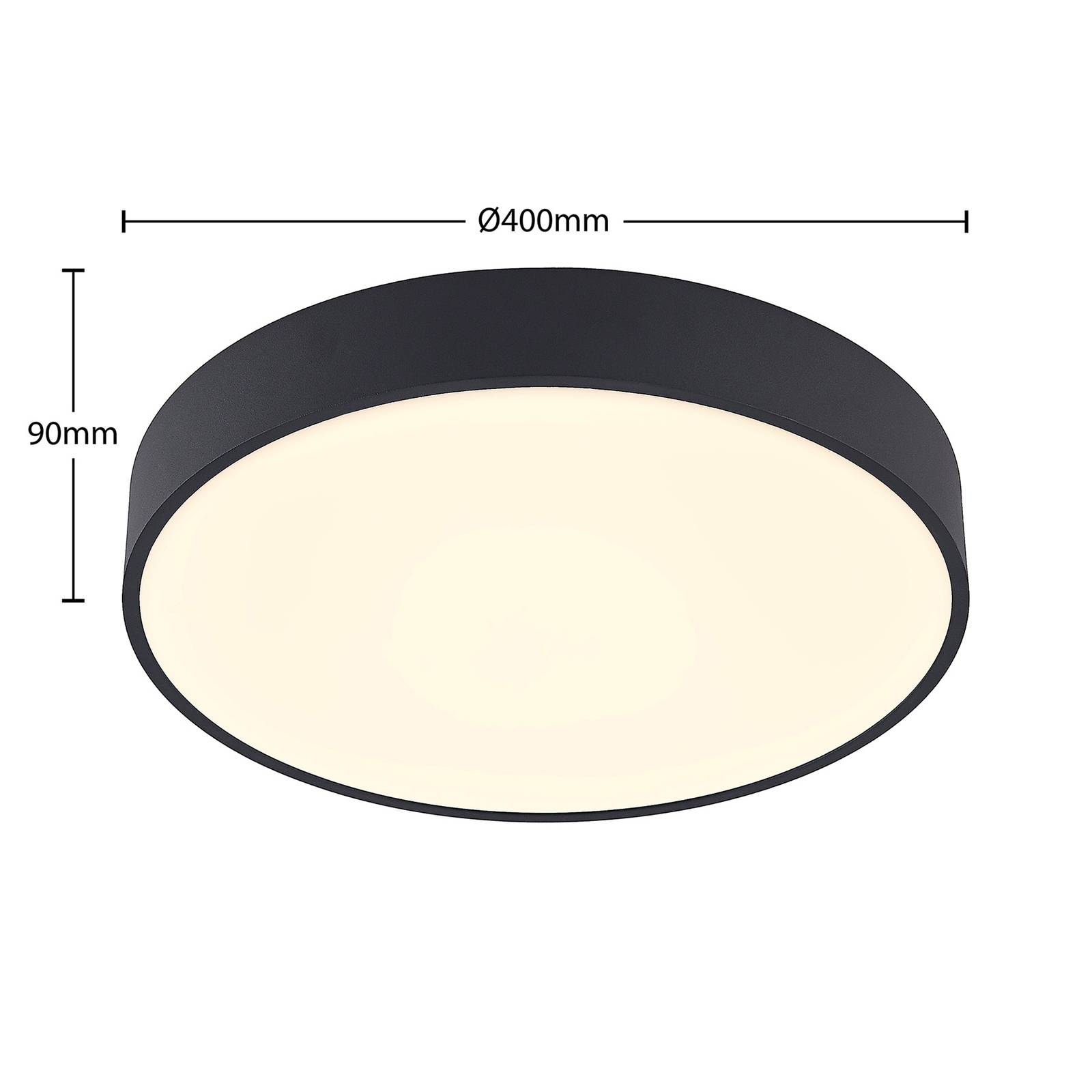 Arcchio Vanida LED stropní světlo, černé, 40 cm, Kuchyň, hliník, akryl, 29.5W, K: 9cm - Image 3