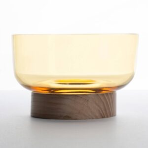 Svítidlo Artemide žlutá/tmavé dřevo ručně vyráběné sklo/dřevo
