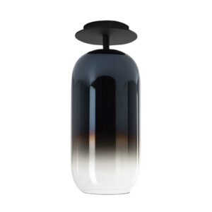 Svítidlo Artemide modrá/baldachýn černá foukané sklo/hliník