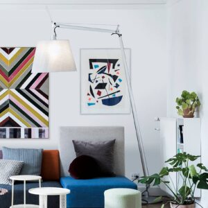 Svítidlo Artemide hliník/bílá hliník/textil