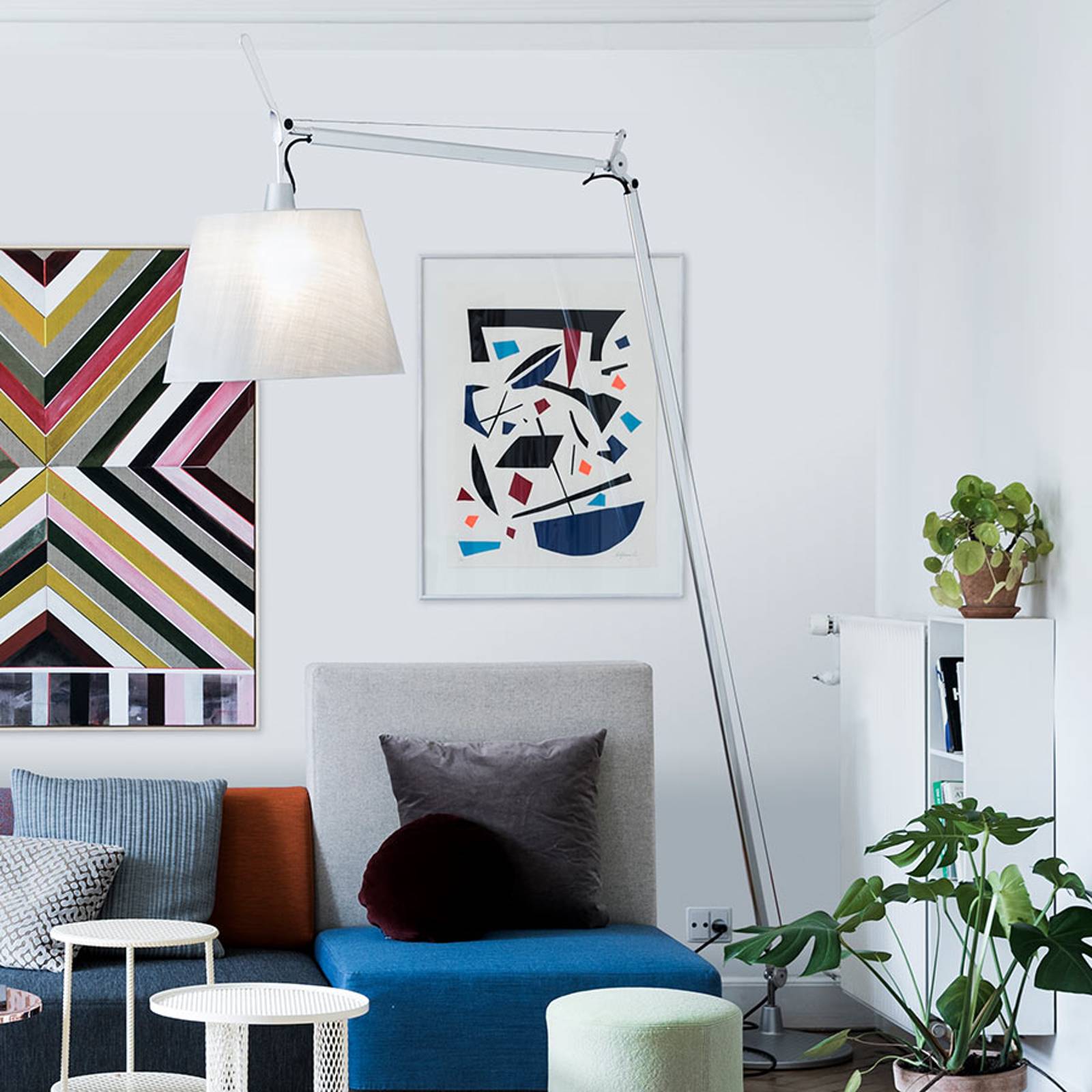 Svítidlo Artemide hliník/bílá hliník/textil