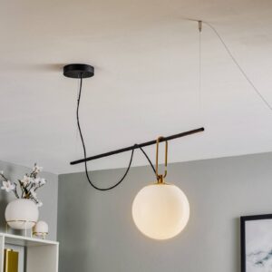 Svítidlo Artemide bílá satinovaná/černá/mosaz sklo/mosaz