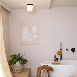 Svítidlo Astro černá/čirá/bílá ocel/sklo