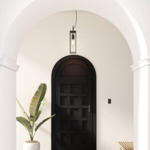 Svítidlo Astro černá/čirá nerez/sklo