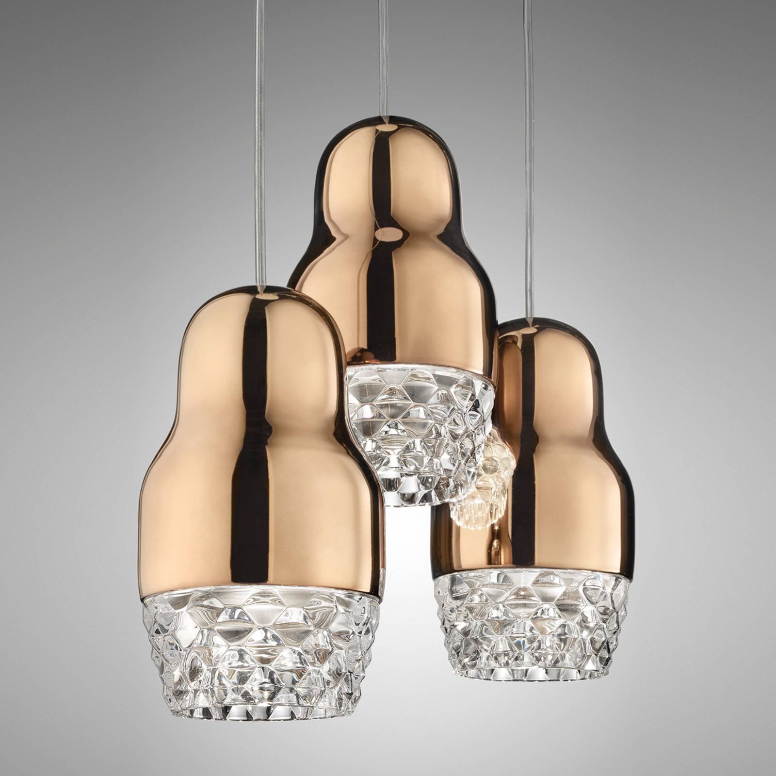 Svítidlo Axo Light růžové zlato/čirá hliník/sklo