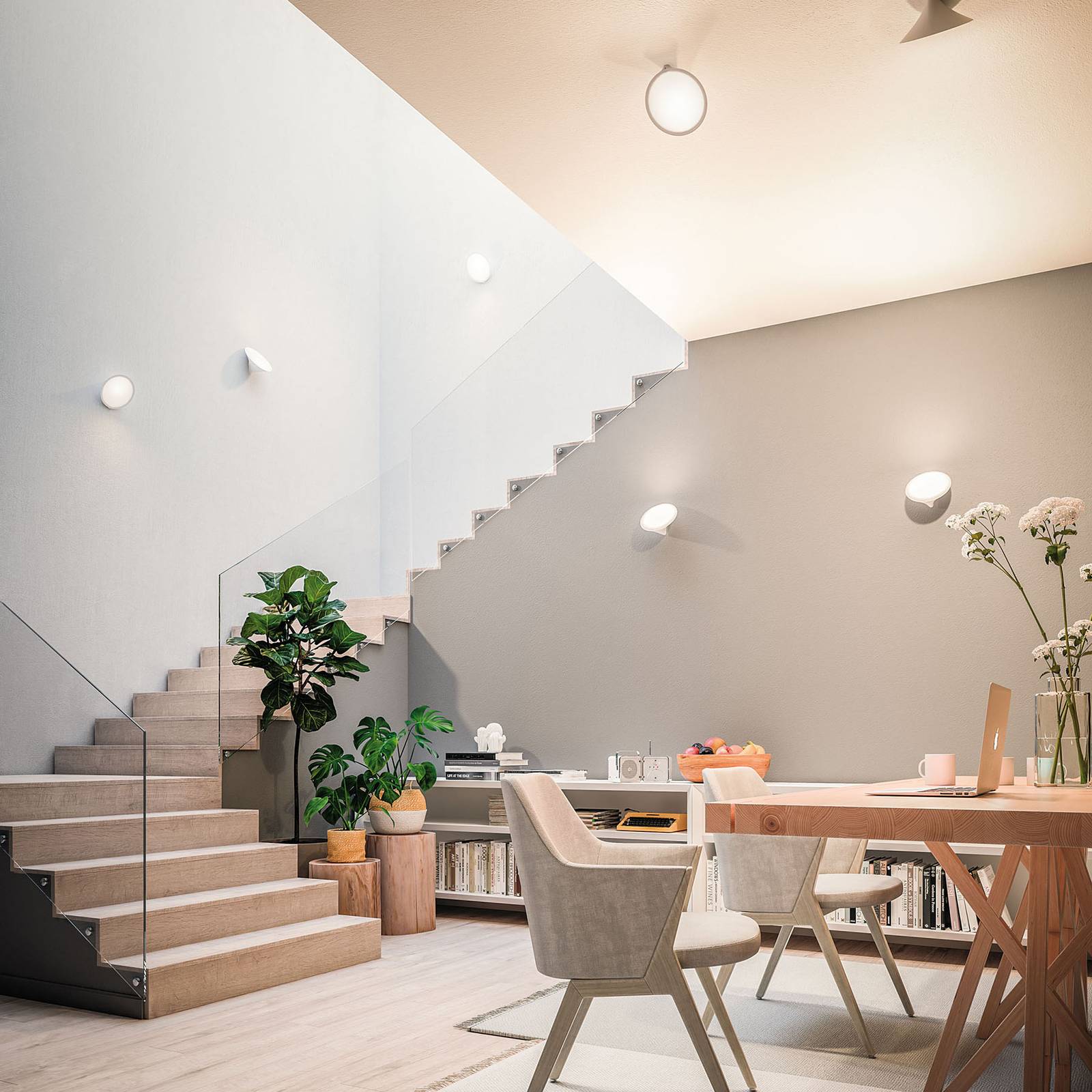 Axo Light Nástěnné svítidlo Axolight Orchid LED, písková barva, Obývací pokoj / jídelna, Hliník, 10W, K: 16cm - Image 3