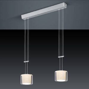 Svítidlo BANKAMP čirá/světle šedá/nikl matný/chrom sklo/textilie/kov