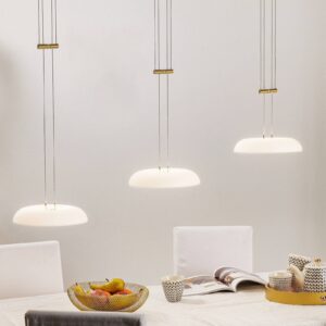 Svítidlo BANKAMP mosaz matná/opálová bílá sklo/kov