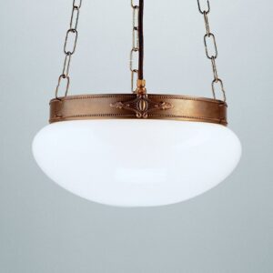 Svítidlo Berliner Messinglampen mosaz/bílá mosaz/ručně foukané sklo