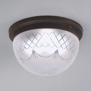 Svítidlo Berliner Messinglampen antická/satinovaná mosaz/ručně foukané sklo