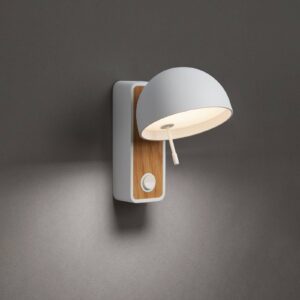 Svítidlo Bover bílá/dub hliník/dřevo