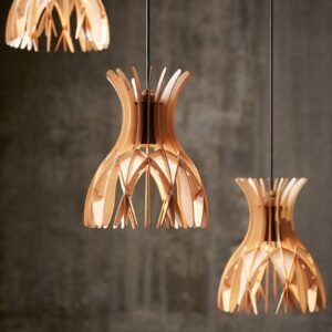 Svítidlo Bover buk/grafit hnědá dřevo/železo/hliník