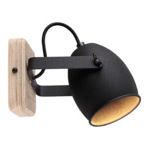 Svítidlo Brilliant černá/světlé dřevo kov/dřevo
