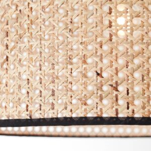 Svítidlo Brilliant černá/světlé dřevo kov/ratan