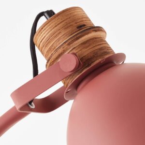 Svítidlo Brilliant červená/hnědá kov/dřevo