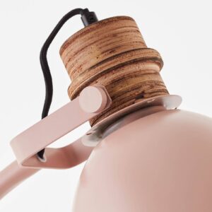 Svítidlo Brilliant světle růžová/hnědá kov/dřevo