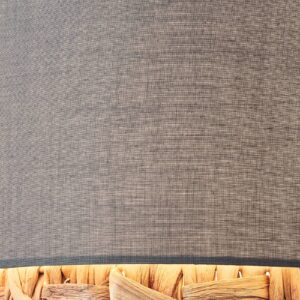 Svítidlo Brilliant černá/přírodní/šedá textil/vodní hyacint/kov