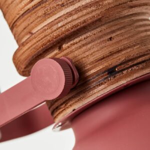 Svítidlo Brilliant červená/hnědá kov/dřevo