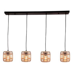 Svítidlo Brilliant světlé dřevo/černá kov/bambus