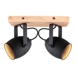 Svítidlo Brilliant černá/světlé dřevo kov/dřevo