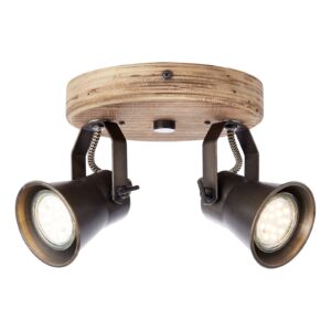 Svítidlo Brilliant černá/světlé dřevo kov/dřevo