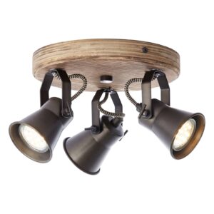 Svítidlo Brilliant černá/světlé dřevo kov/dřevo