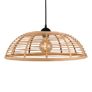 Svítidlo Brilliant světlé dřevo/černá kov/bambus
