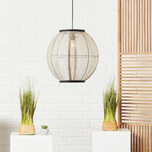 Svítidlo Brilliant černá/přírodní kov/textil