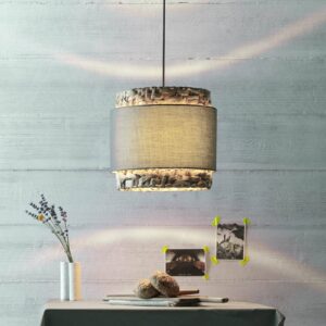 Svítidlo Brilliant přírodní/šedá vodní hyacint/látka/kov