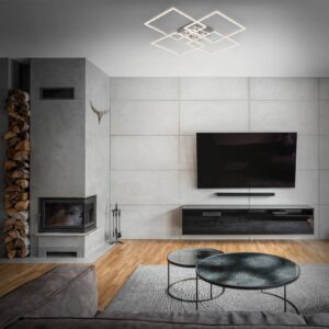 Svítidlo Briloner chrom/bílý kov/plast