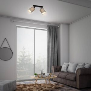 Svítidlo Briloner šedá/černá textil/kov