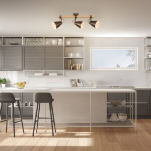 Svítidlo Briloner starožitná šedá/světlé dřevo dřevo/kov