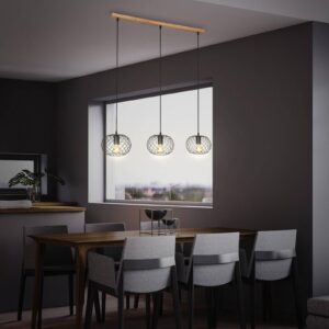 Svítidlo Briloner černá/světlé dřevo kov/dřevo