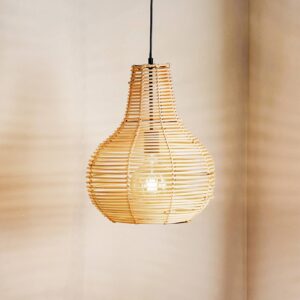 Svítidlo By Rydéns světlé dřevo/černá ratan/kov