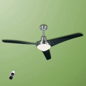 Svítidlo CasaFan chrom kartáčovaný/černá/bílá kov/plast/sklo