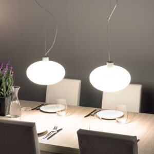 Svítidlo Casablanca hliník ručně foukané sklo/kartáčovaný hliník