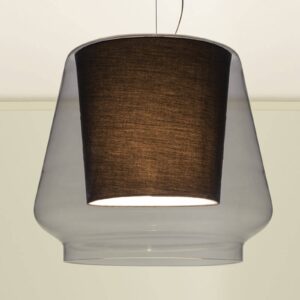 Svítidlo Casablanca kouřově šedá/antracit hliník/kouřové sklo/textil