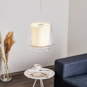 Svítidlo Casablanca čirá/bílá hliník/sklo/textil