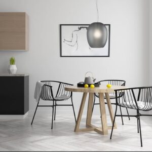 Svítidlo Casablanca matná šedá sklo ručně foukané/hliník ručně kartáčovaný