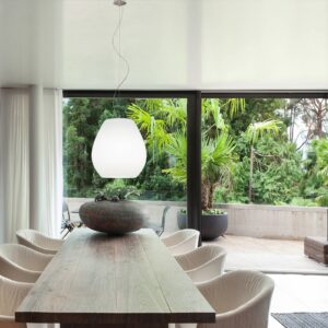 Svítidlo Casablanca opálová bílá matná/hliník sklo ručně foukané/hliník ručně kartáčovaný