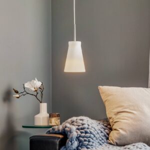 Svítidlo Casablanca bílá/šedá ručně foukané sklo/kartáčovaný hliník