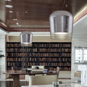 Svítidlo Casablanca stříbro/čirá/hliník kartáčovaný sklo/lístkové stříbro/hliník