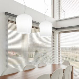 Svítidlo Casablanca lesklá bílá opálová/hliník kartáčovaný sklo/hliník