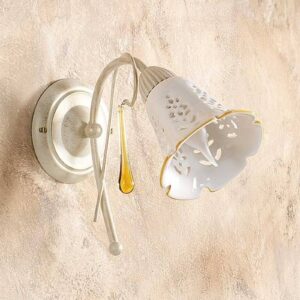 Svítidlo Ceramiche krémová/bílá/zlatá keramika/kov/sklo